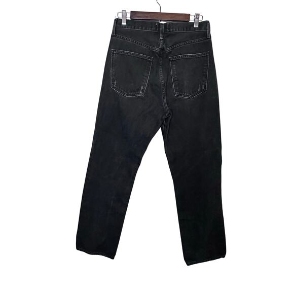AGOLDE ’90s Pinch Waist Straight Jeans Size 27 Black Distressed Button-Fly - Picture 2 of 10